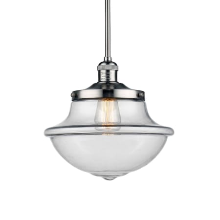 A large image of the Innovations Lighting 201S Oxford Schoolhouse Brushed Satin Nickel / Clear