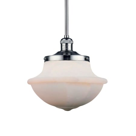 A large image of the Innovations Lighting 201S Oxford Schoolhouse Brushed Satin Nickel / Matte White Cased