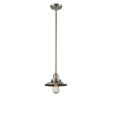 A large image of the Innovations Lighting 201S Railroad Brushed Satin Nickel / Metal Shade