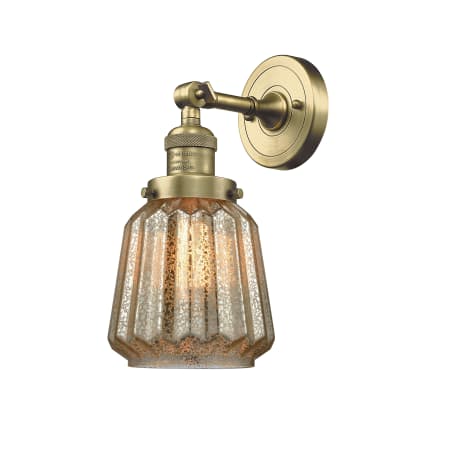 A large image of the Innovations Lighting 203 Chatham Antique Brass / Clear