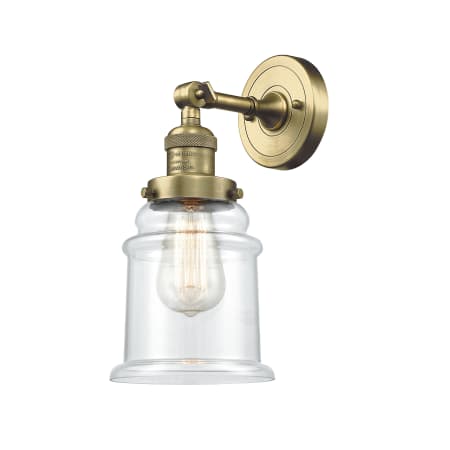 A large image of the Innovations Lighting 203 Canton Antique Brass / Clear