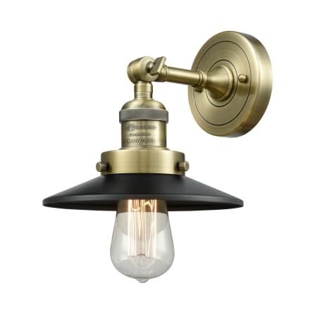 A large image of the Innovations Lighting 203 Railroad Antique Brass / Matte Black