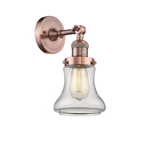 A large image of the Innovations Lighting 203 Bellmont Antique Copper / Clear