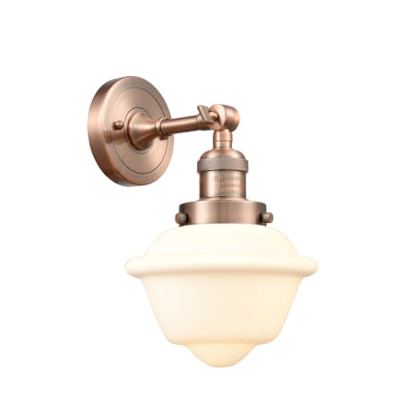 A large image of the Innovations Lighting 203 Small Oxford Antique Copper / Matte White Cased