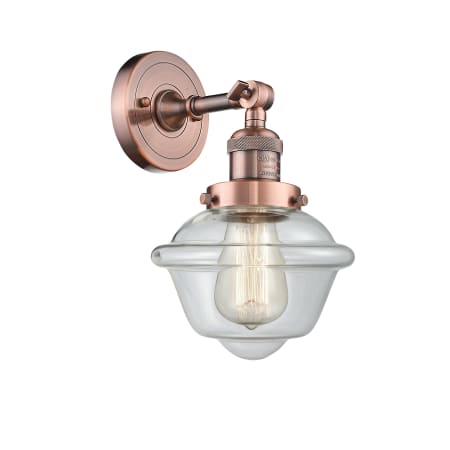 A large image of the Innovations Lighting 203 Small Oxford Antique Copper / Clear