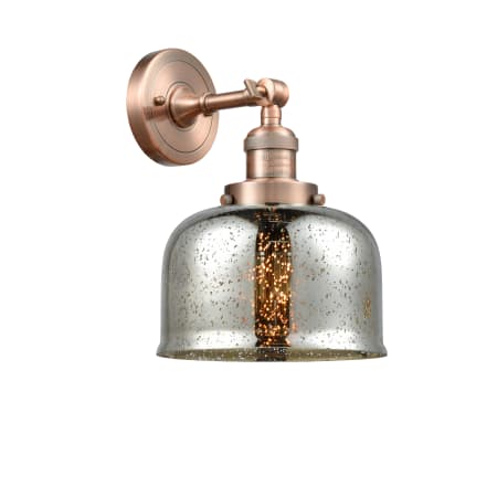 A large image of the Innovations Lighting 203 Large Bell Antique Copper / Silver Plated Mercury