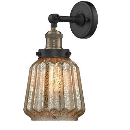 A large image of the Innovations Lighting 203 Chatham Black Antique Brass / Mercury