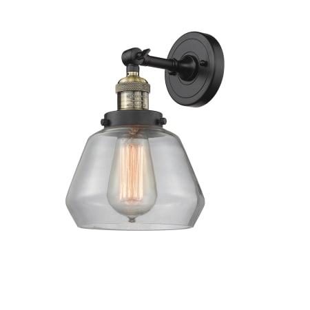 A large image of the Innovations Lighting 203 Fulton Black Antique Brass / Clear