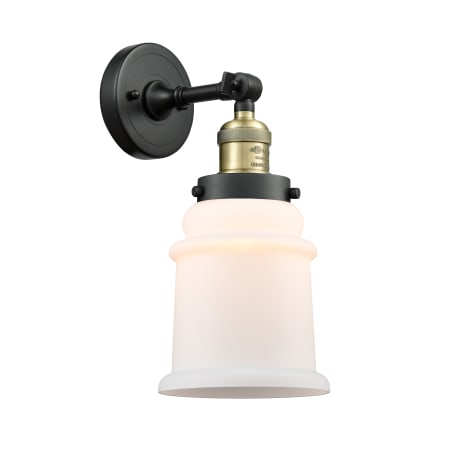 A large image of the Innovations Lighting 203 Canton Black Antique Brass / Matte White