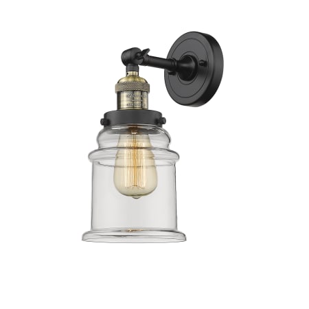 A large image of the Innovations Lighting 203 Canton Black Antique Brass / Clear