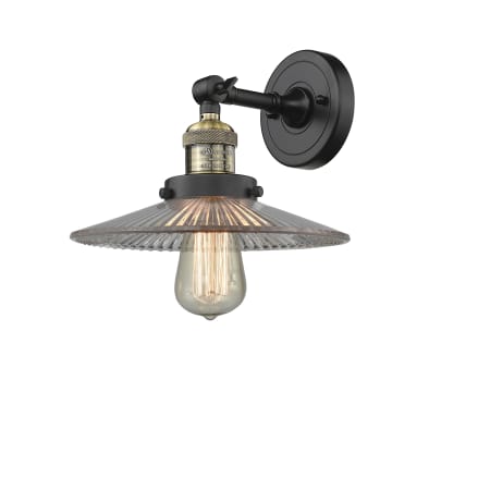 A large image of the Innovations Lighting 203 Halophane Black Antique Brass / Flat