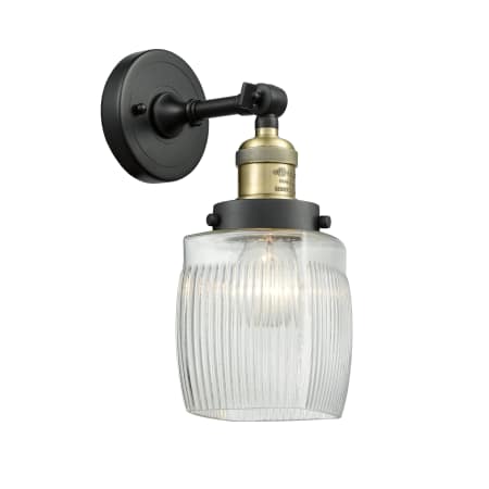 A large image of the Innovations Lighting 203 Colton Black Antique Brass / Clear