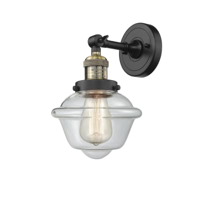 A large image of the Innovations Lighting 203 Small Oxford Black Antique Brass / Clear