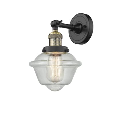 A large image of the Innovations Lighting 203 Small Oxford Black Antique Brass / Seedy