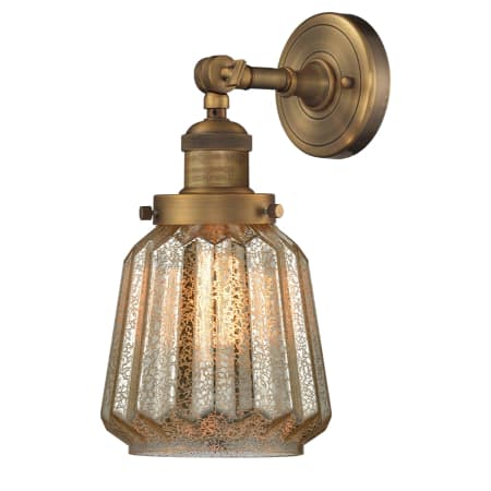 A large image of the Innovations Lighting 203 Chatham Brushed Brass / Mercury Fluted