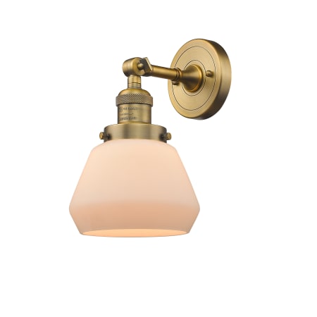 A large image of the Innovations Lighting 203 Fulton Brushed Brass / Matte White Cased