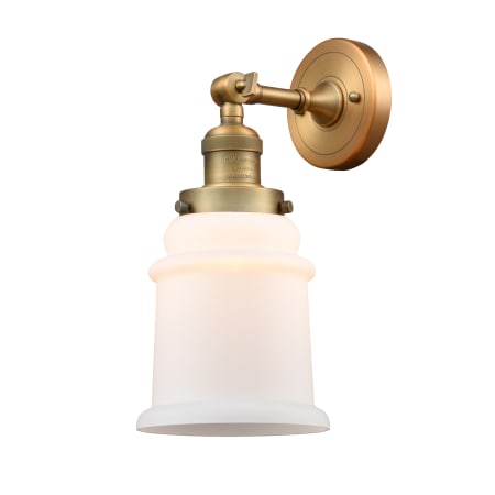 A large image of the Innovations Lighting 203 Canton Brushed Brass / Matte White
