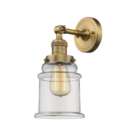 A large image of the Innovations Lighting 203 Canton Brushed Brass / Clear