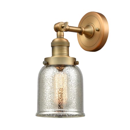 A large image of the Innovations Lighting 203 Small Bell Brushed Brass / Silver Plated Mercury