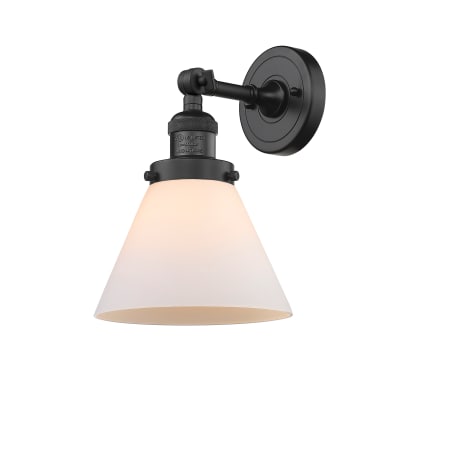 A large image of the Innovations Lighting 203 Large Cone Matte Black / Matte White