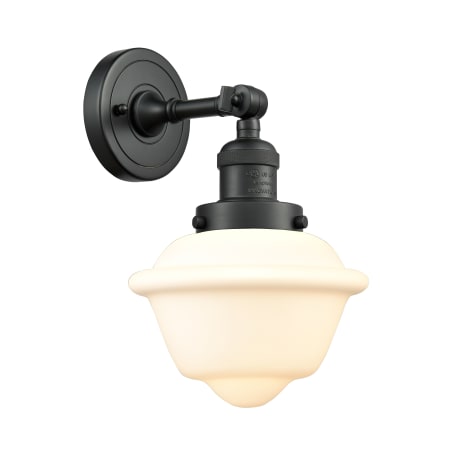 A large image of the Innovations Lighting 203 Small Oxford Matte Black / Matte White