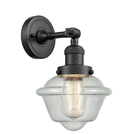 A large image of the Innovations Lighting 203 Small Oxford Matte Black / Seedy