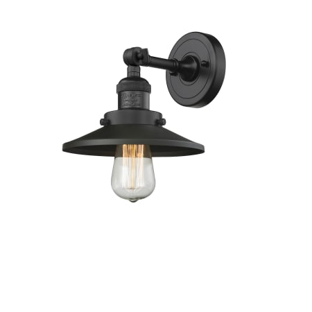 A large image of the Innovations Lighting 203 Railroad Matte Black / Metal