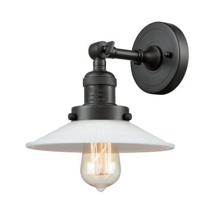 A large image of the Innovations Lighting 203 Halophane Oil Rubbed Bronze / Matte White