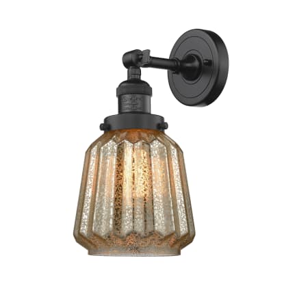 A large image of the Innovations Lighting 203 Chatham Oiled Rubbed Bronze / Mercury Fluted