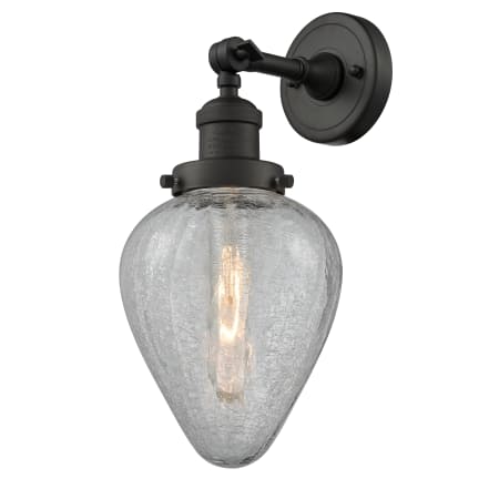 A large image of the Innovations Lighting 203 Geneseo Oiled Rubbed Bronze / Clear Crackle