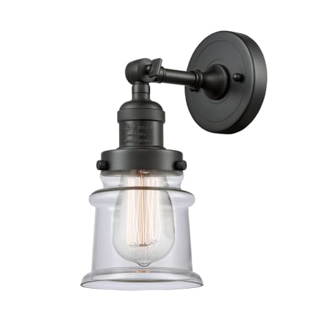 A large image of the Innovations Lighting 203 Small Canton Oil Rubbed Bronze / Clear