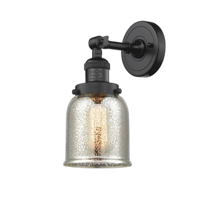 A large image of the Innovations Lighting 203 Small Bell Oil Rubbed Bronze / Silver Plated Mercury