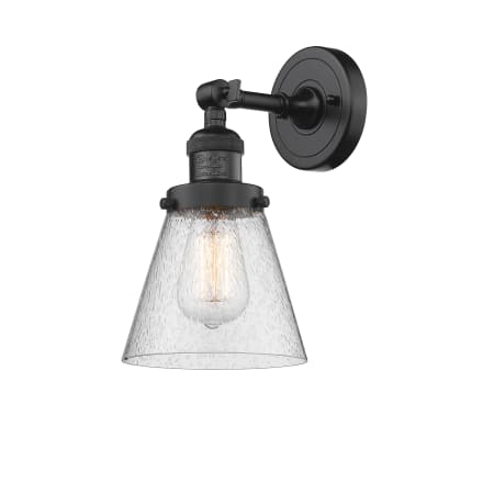 A large image of the Innovations Lighting 203 Small Cone Oiled Rubbed Bronze / Seedy