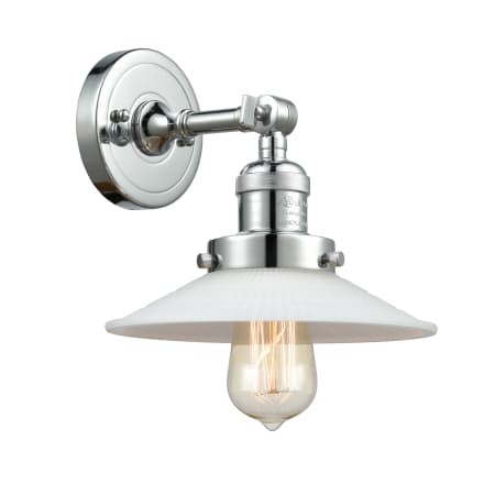 A large image of the Innovations Lighting 203 Halophane Polished Chrome / Matte White