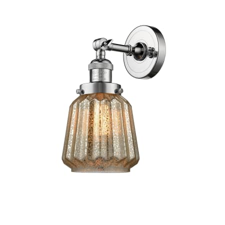 A large image of the Innovations Lighting 203 Chatham Polished Chrome / Mercury Fluted
