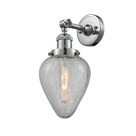A large image of the Innovations Lighting 203 Geneseo Polished Chrome / Clear Crackle