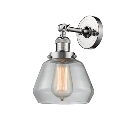 A large image of the Innovations Lighting 203 Fulton Polished Chrome / Clear