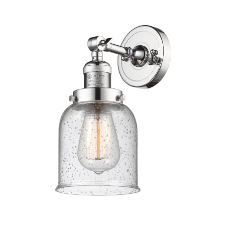 A large image of the Innovations Lighting 203 Small Bell Polished Chrome / Seedy