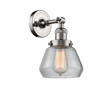 A large image of the Innovations Lighting 203 Fulton Polished Nickel / Clear