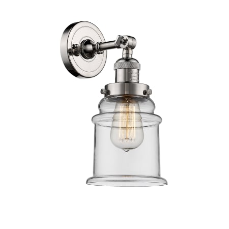A large image of the Innovations Lighting 203 Canton Polished Nickel / Clear