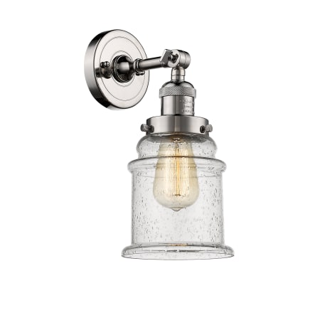 A large image of the Innovations Lighting 203 Canton Polished Nickel / Seedy