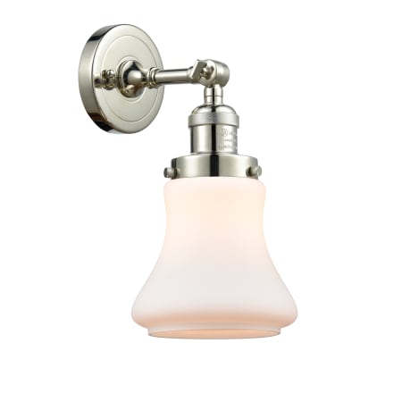 A large image of the Innovations Lighting 203 Bellmont Polished Nickel / Matte White