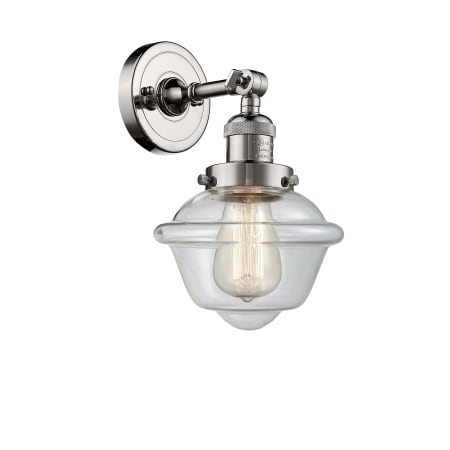 A large image of the Innovations Lighting 203 Small Oxford Polished Nickel / Clear