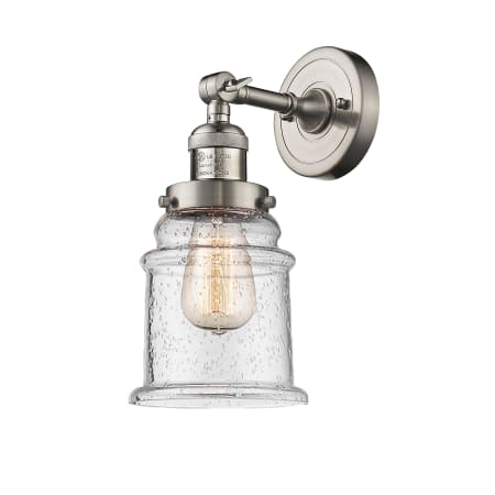 A large image of the Innovations Lighting 203 Canton Satin Brushed Nickel / Seedy