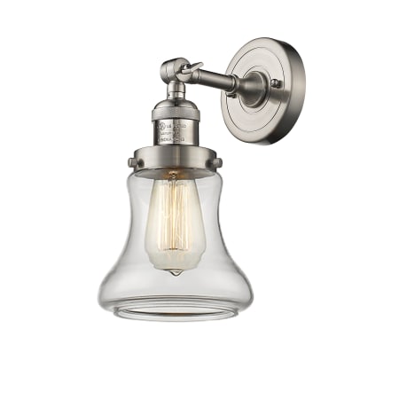 A large image of the Innovations Lighting 203 Bellmont Satin Brushed Nickel / Clear