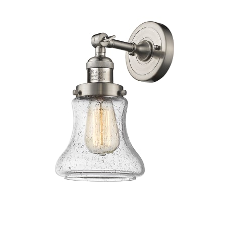 A large image of the Innovations Lighting 203 Bellmont Satin Brushed Nickel / Seedy