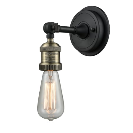 A large image of the Innovations Lighting 203BP-NH Bare Bulb Black Antique Brass