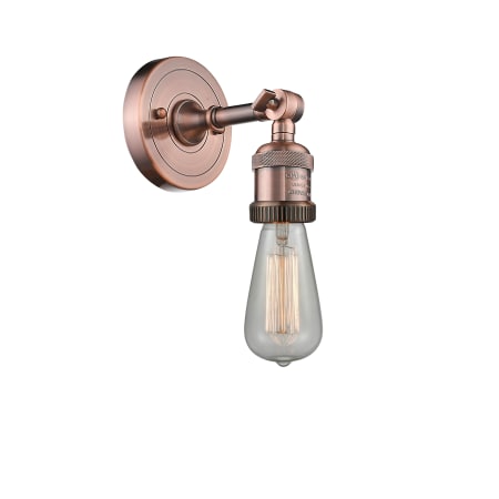 A large image of the Innovations Lighting 203NH Bare Bulb Antique Copper