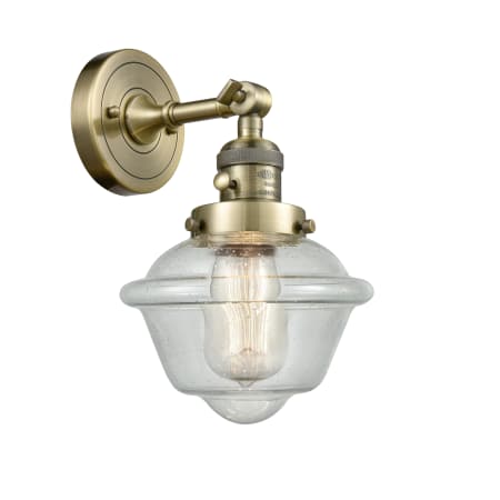 A large image of the Innovations Lighting 203SW Small Oxford Antique Brass / Seedy