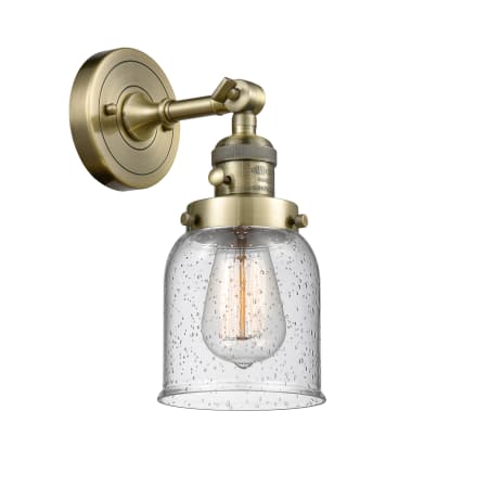 A large image of the Innovations Lighting 203SW Small Bell Antique Brass / Seedy